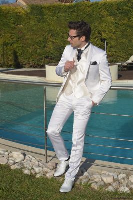 Costume de marié homme blanc Lagerfeld sur Marseille